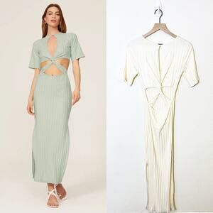 Jonathan Simkhai Standard Philippa Ribbed Dress Cutout Open Back Reversible M‎